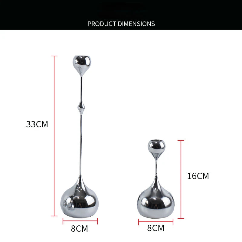 European Style Silver Electroplated Iron Candlestick Holder