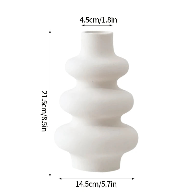 White Plastic Hydroponic Wavy Flower Vase
