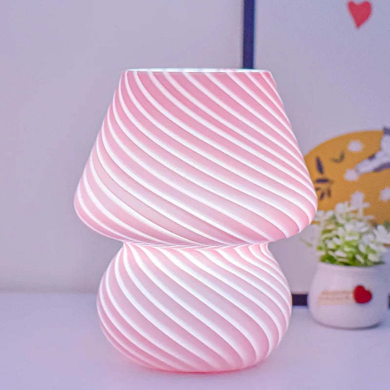 Mushroom Striped Table Lamp