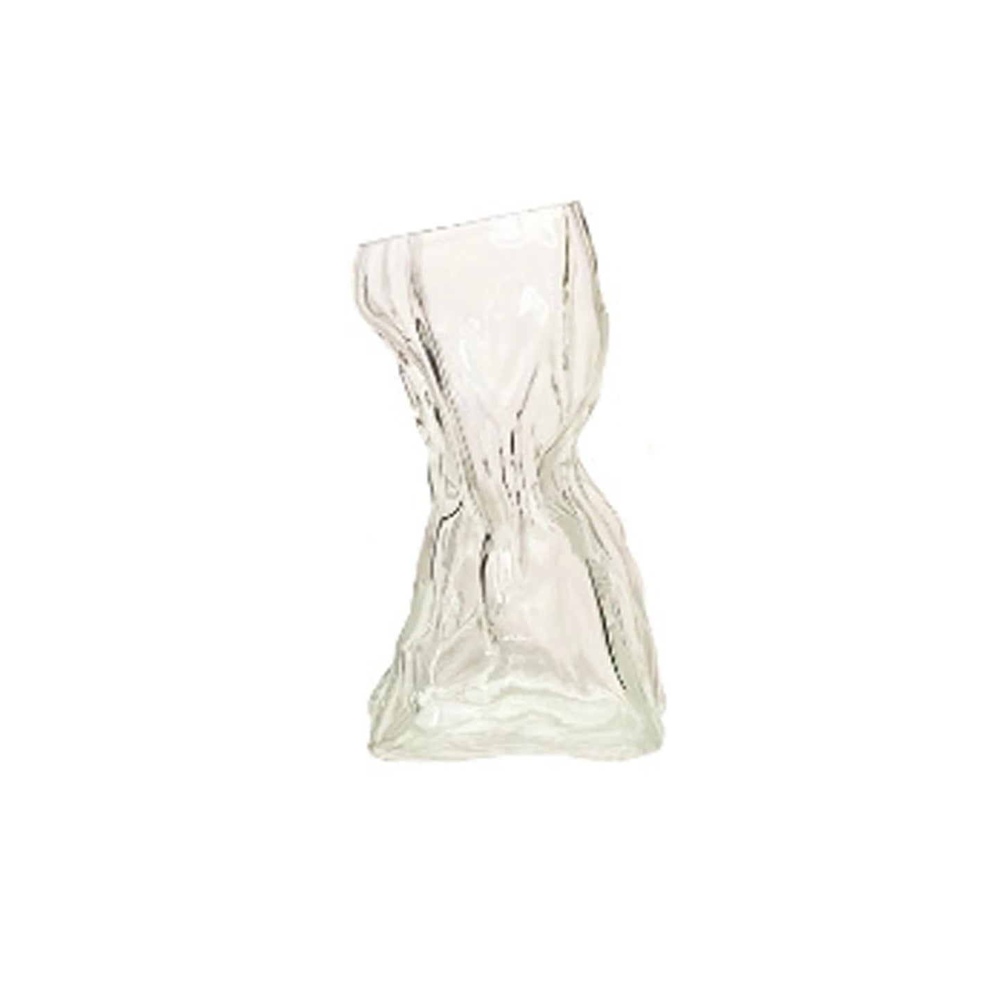 Clear Glass Hydroponic Crinkled Vase
