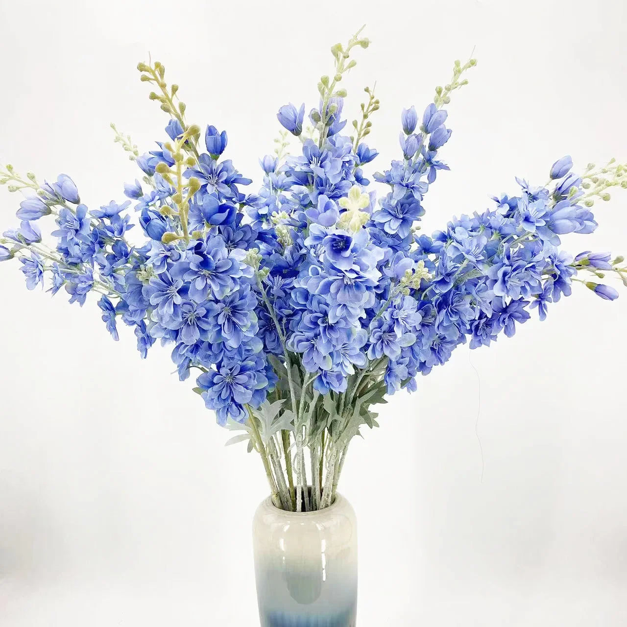 1pc Artificial 2 Fork Flocking Delphinium Flower