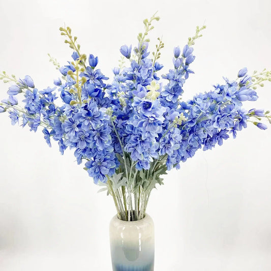 1pc Artificial 2 Fork Flocking Delphinium Flower