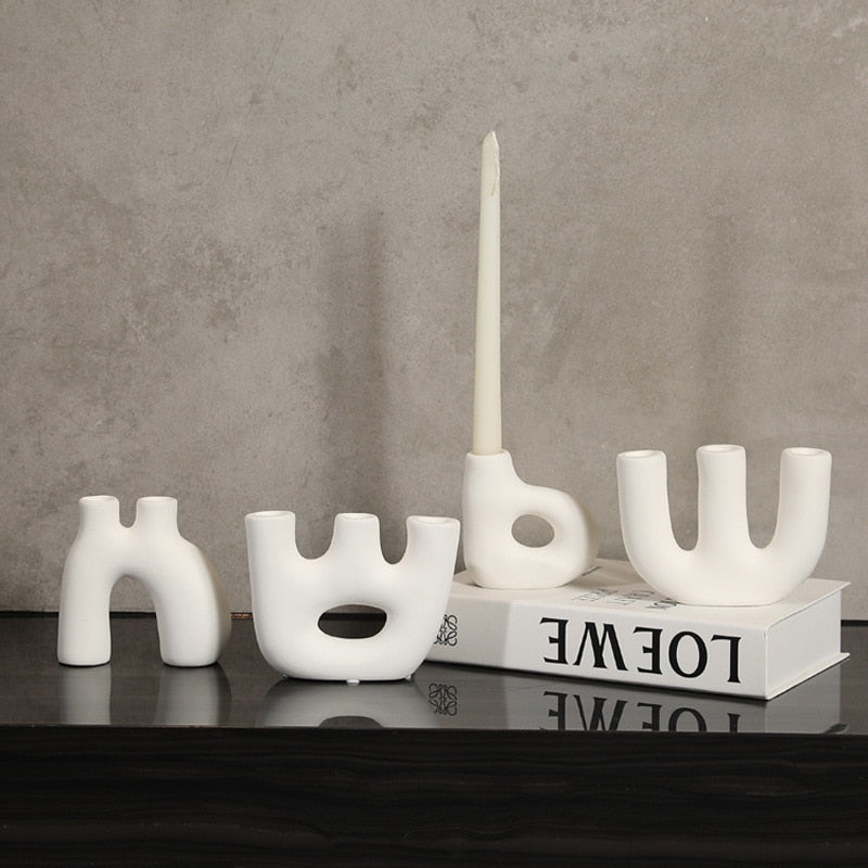 Nordic Ceramic And Curvy Candle Holder