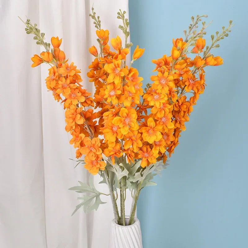 1pc Artificial 2 Fork Flocking Delphinium Flower