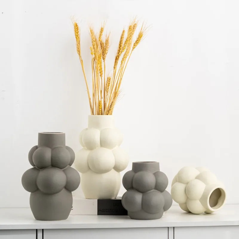 Minimalist Modern Bubble Ceramic Vase