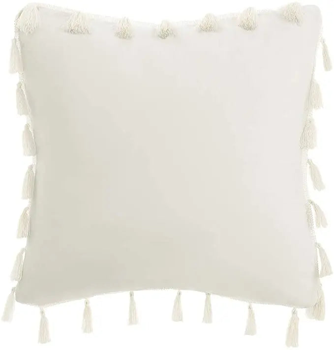 Solid Tassel Plush Pillowcase