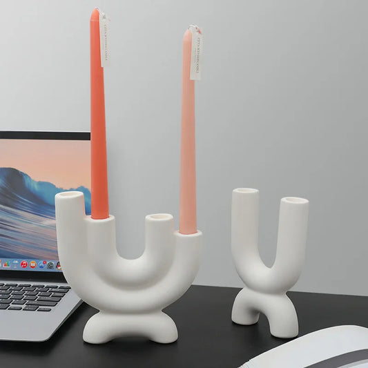 Nordic Ceramic Candelabra Candle Holder