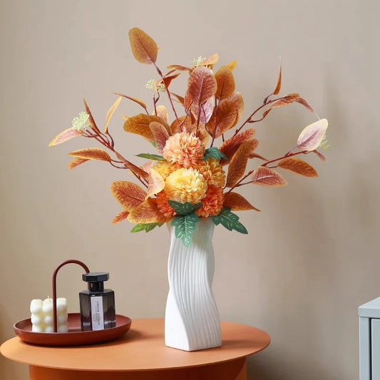 White Plastic Hydroponic Stripped Flower Vase