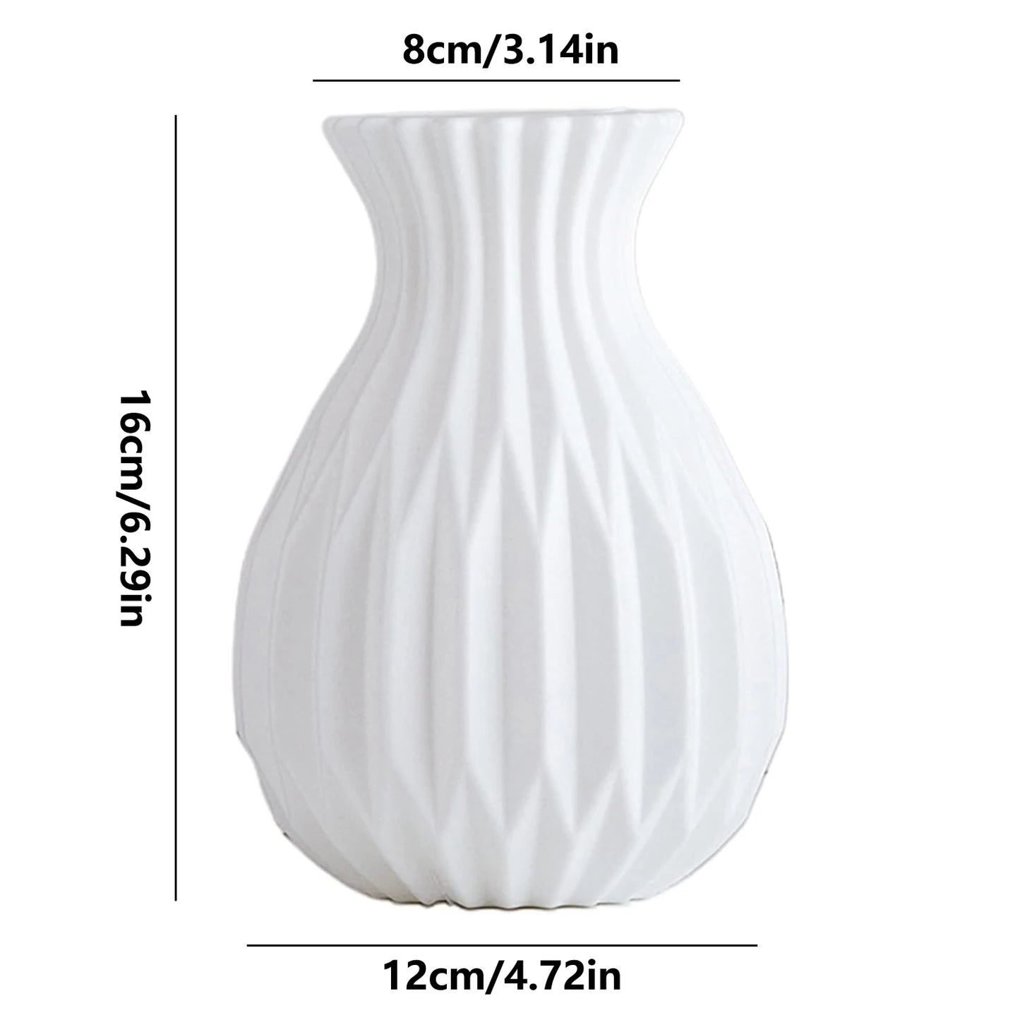 Minimalistic Plastic White Flower Vase