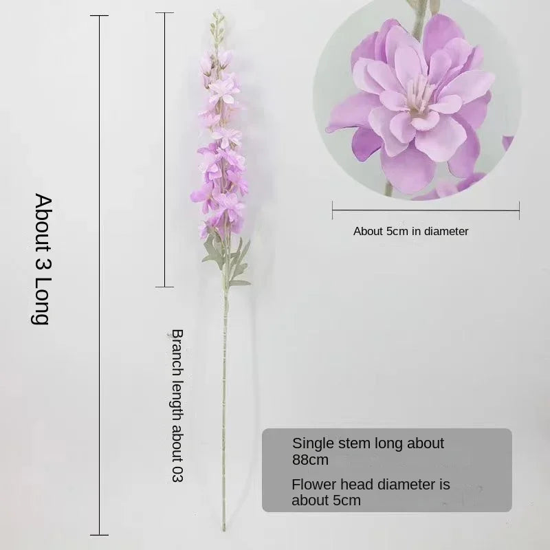 1pc Artificial 2 Fork Flocking Delphinium Flower