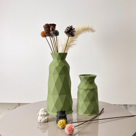 2 Piece Geometric Flower Vase