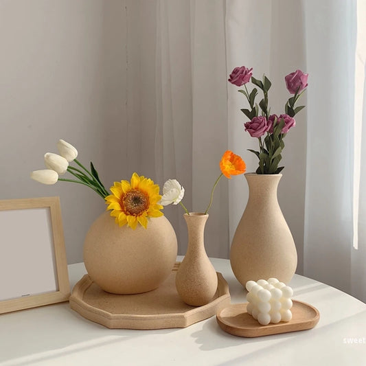 Wooden Nordic Flower Vase