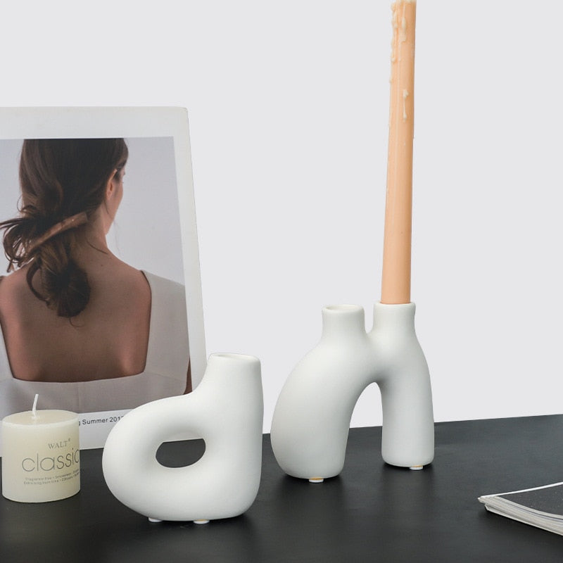 Nordic Ceramic And Curvy Candle Holder