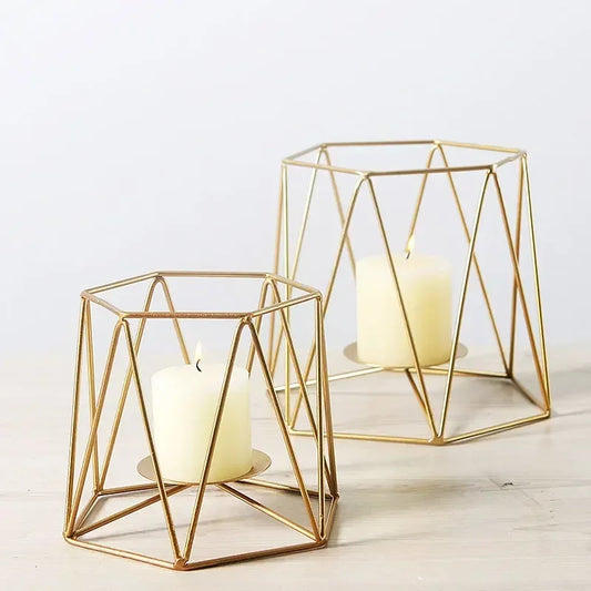 Geometric Iron Candle Holder
