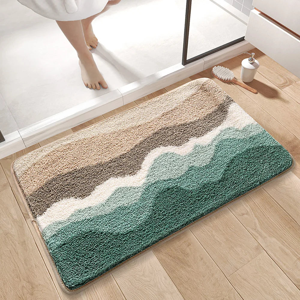 Abstract Wave Bath Mat