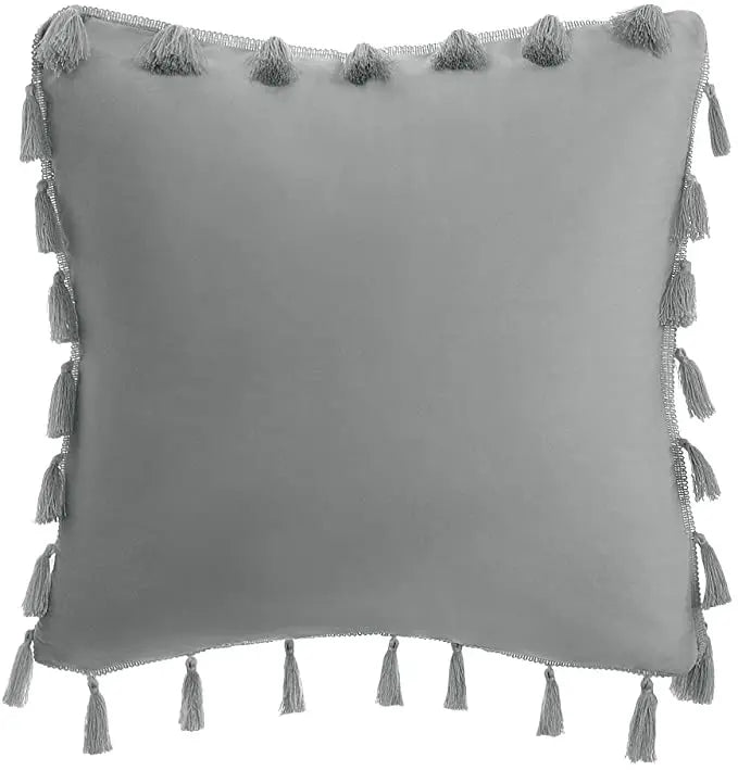 Solid Tassel Plush Pillowcase