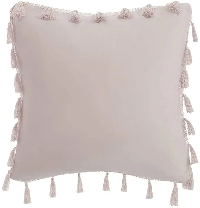 Solid Tassel Plush Pillowcase