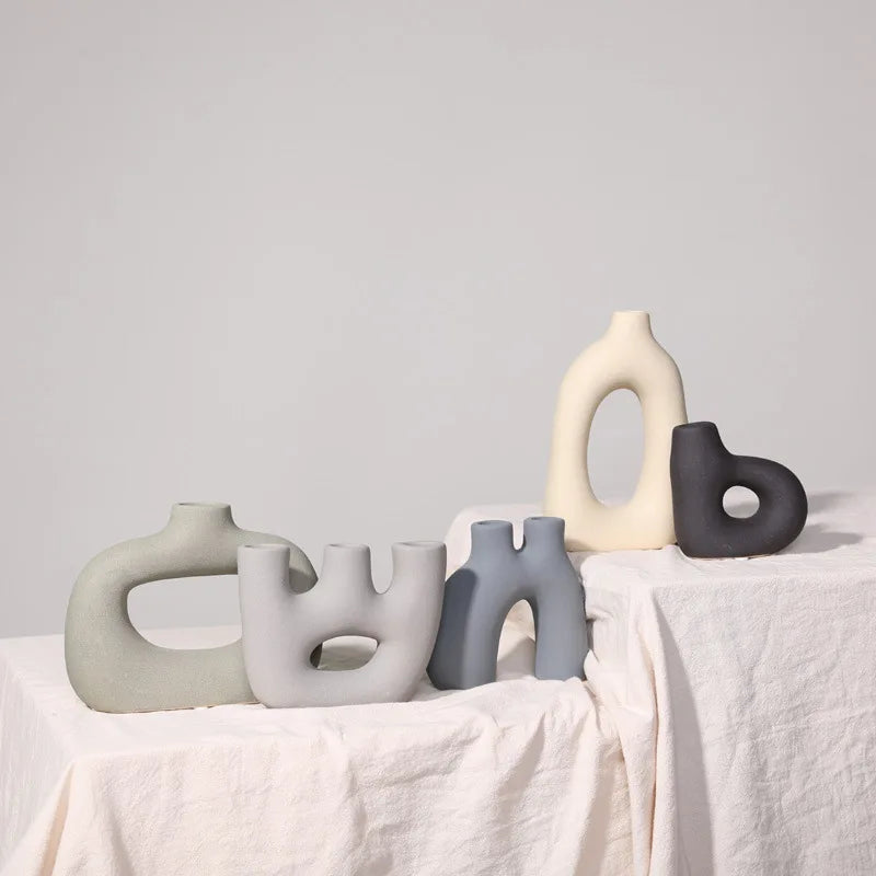 Nordic Frosted Ceramic Vase