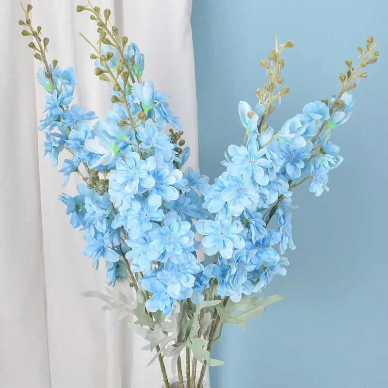 1pc Artificial 2 Fork Flocking Delphinium Flower