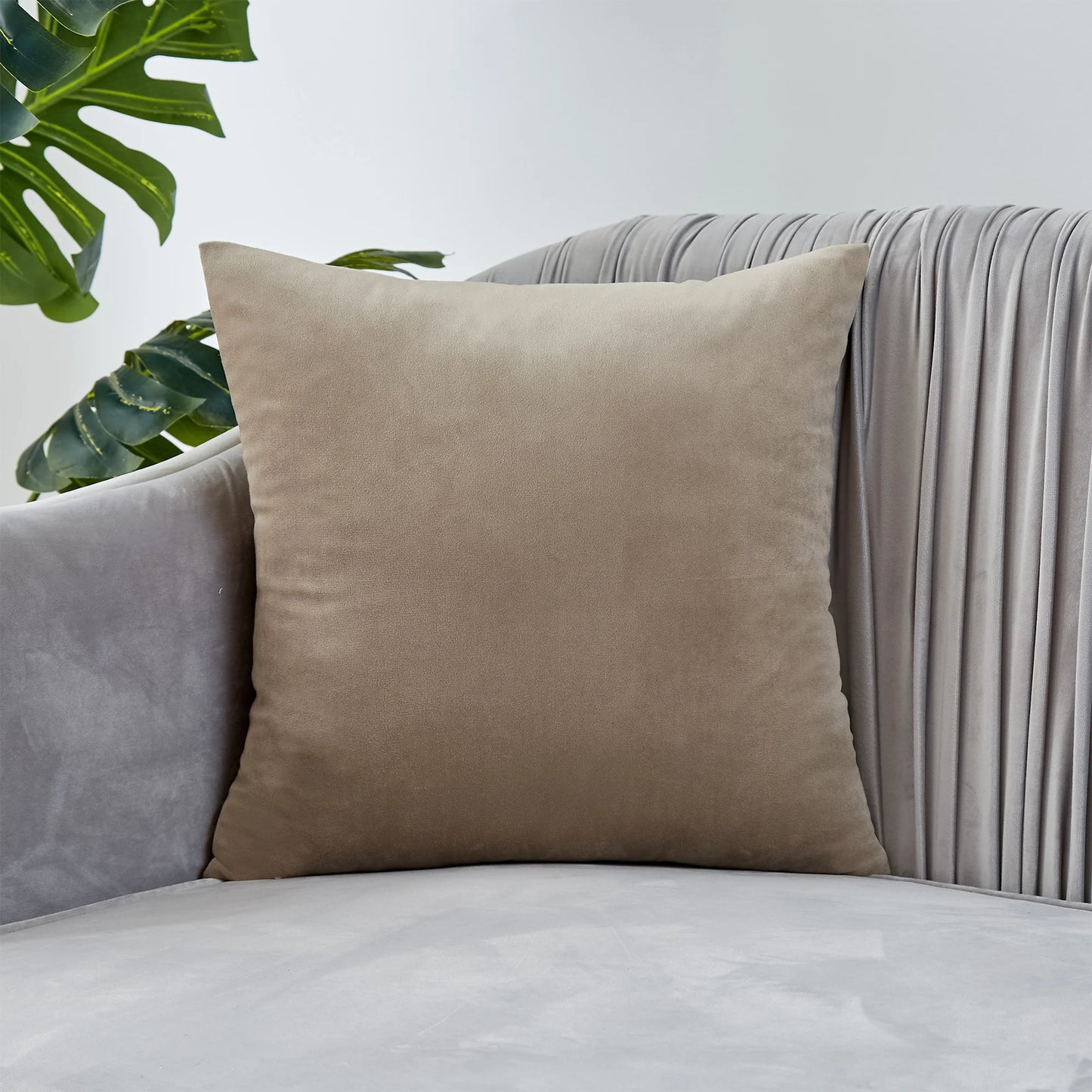 Solid Earthy Velvet Pillow Cover