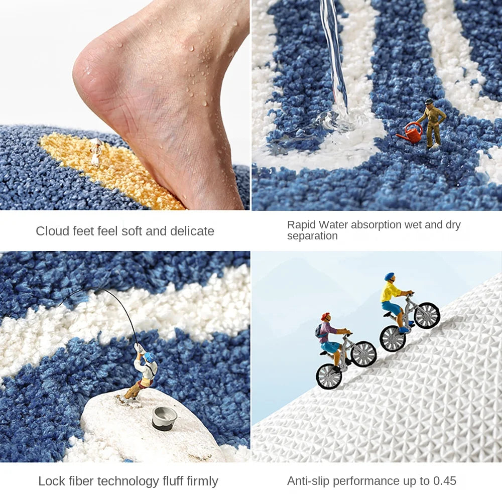 Abstract Wave Bath Mat