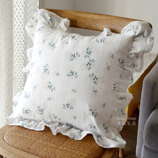 Cotton Daisy Ruffle Pillowcase