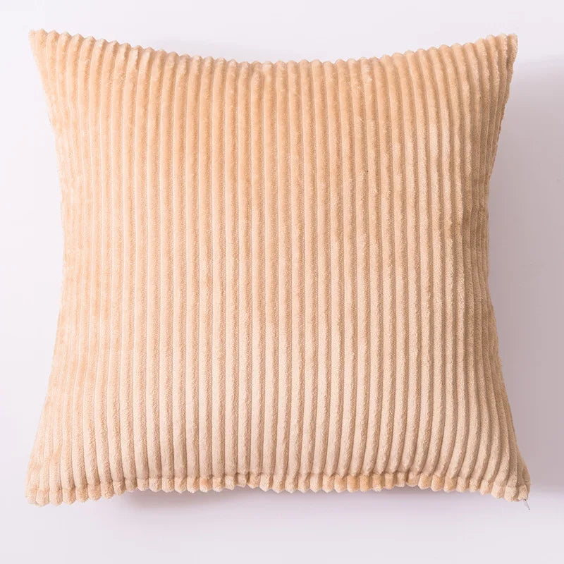 Striped Faux Fur Double Sided Pillowcase