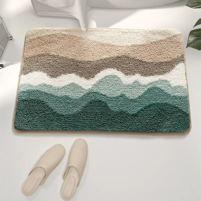Abstract Wave Bath Mat