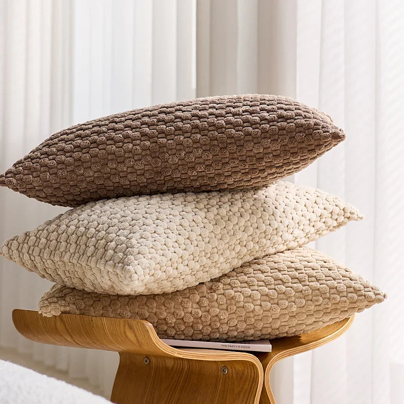 Cozy Woven Textured Pillow Cover