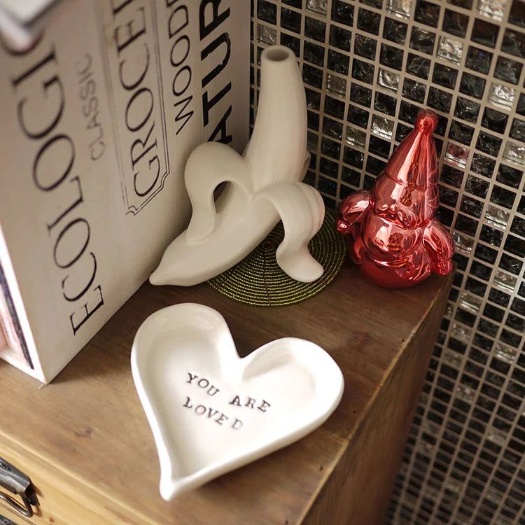 Ceramic & Gold Banana Flower Vase