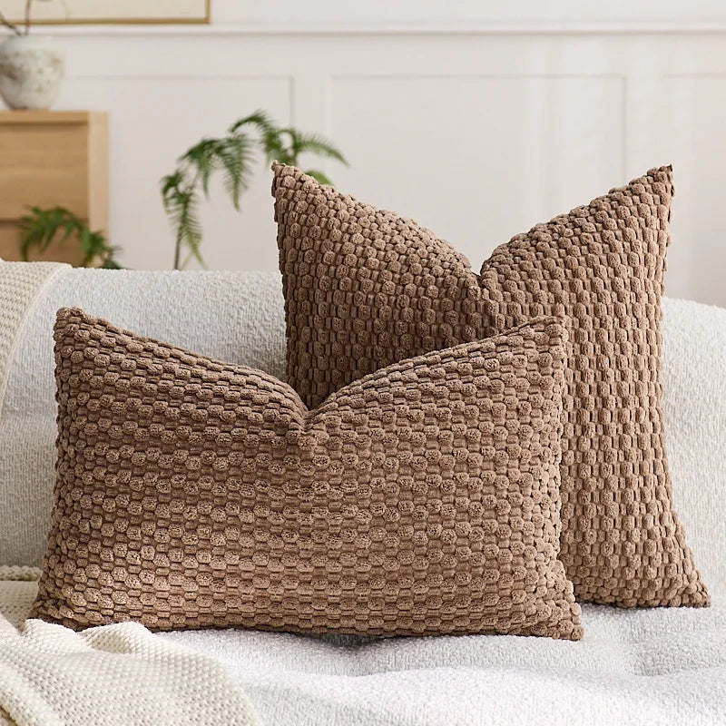 Cozy Woven Textured Pillow Cover