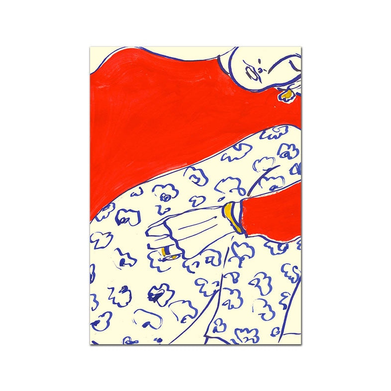 Abstract Womanly Lines Wall Print