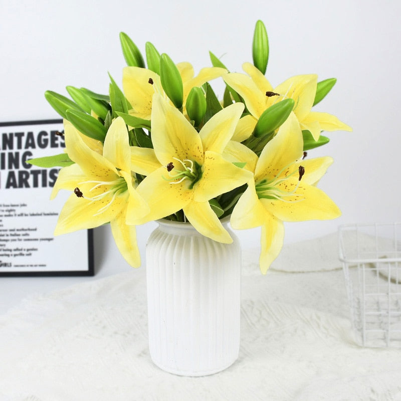 5Pcs Artificial Lily Flowers