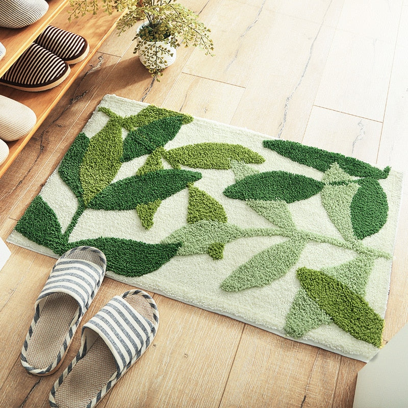 Green Leaves Bath Mat