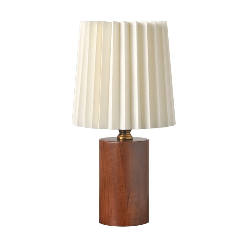 Nordic Wooden Pleated Table Lamp