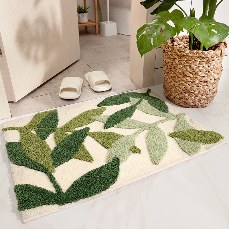 Green Leaves Bath Mat