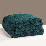 Velvet Striped Flannel Throw Blanket