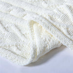 Scandinavian Fringe Knitted Throw Blanket