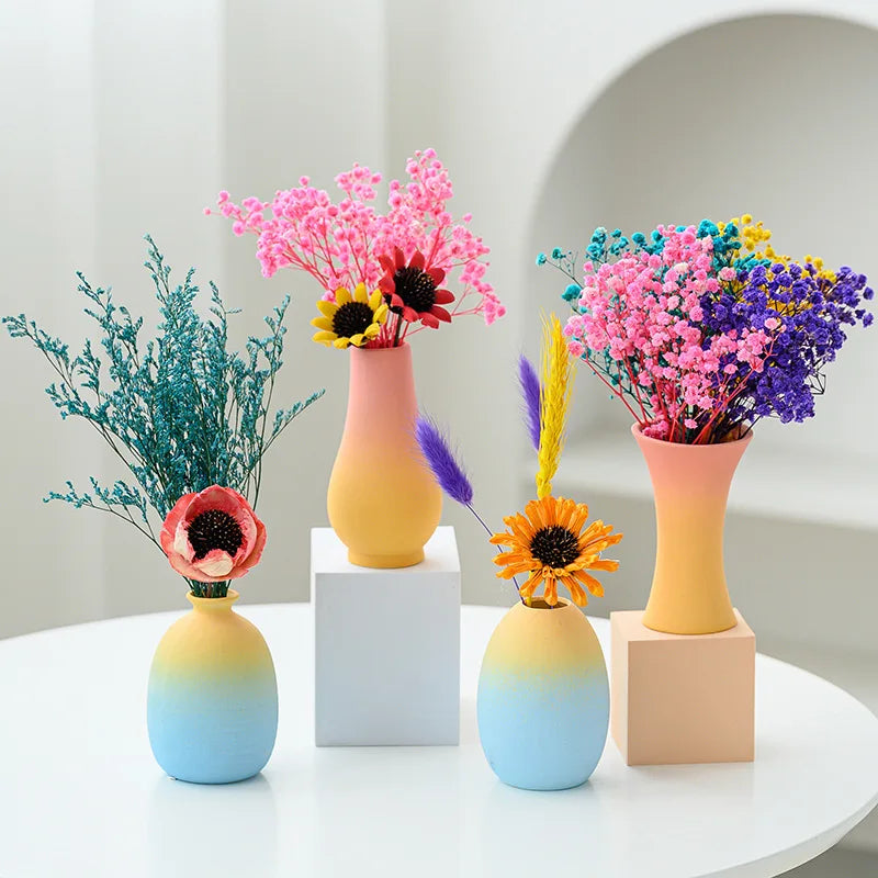 Pastel Colored Flower Vase