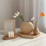 Wooden Nordic Flower Vase