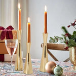 2/3pcs Gold Metal Taper Candle Holder