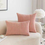 Striped Pattern Corduroy Pillow Case