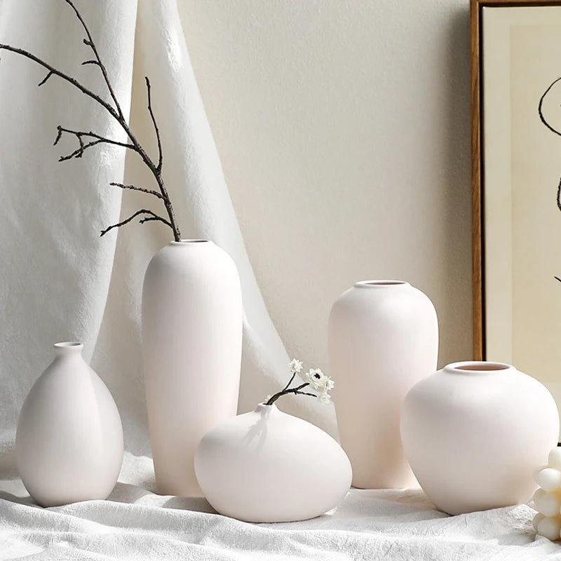 Nordic White Ceramic Pottery Vases