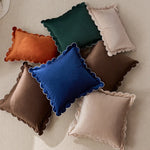Scalloped Edge Velvet Pillow Cover