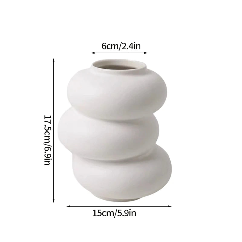 White Plastic Hydroponic Round and Wavy Flower Vase