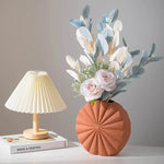 Terracotta Ceramic Sunflower Pattern Vase