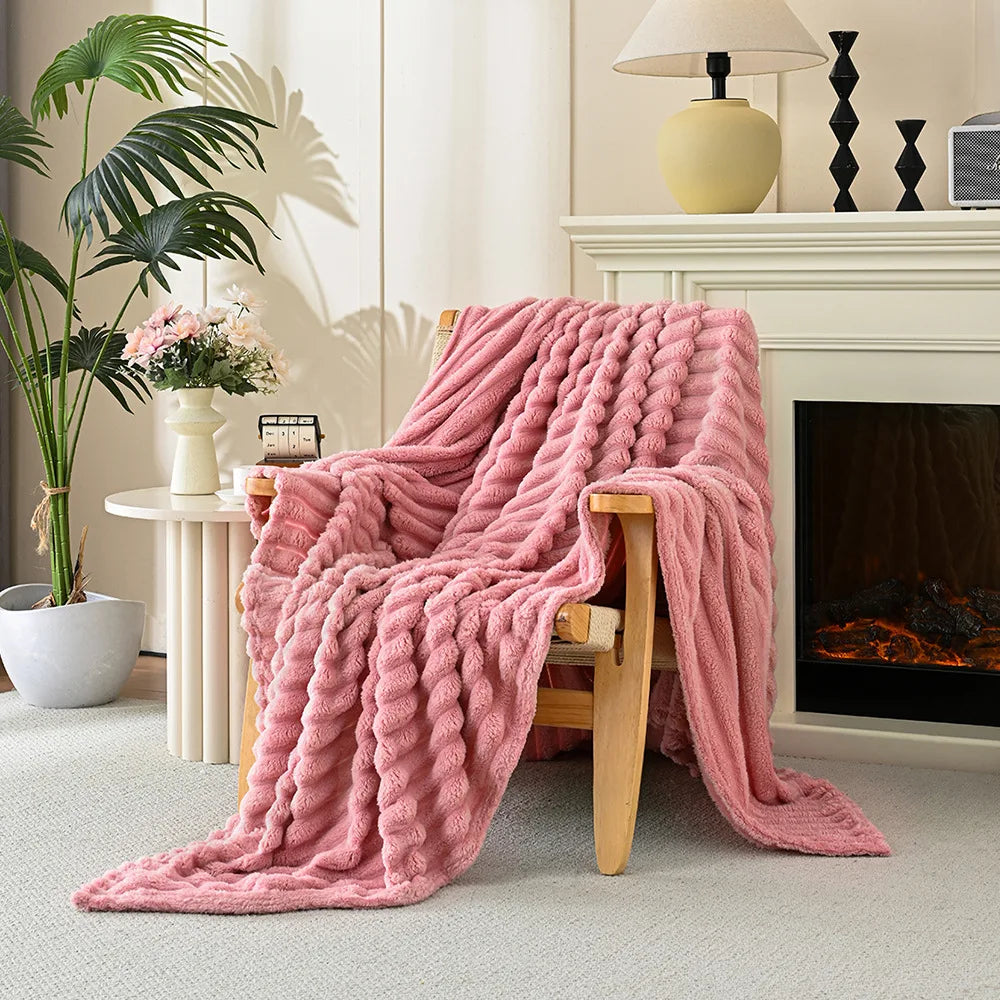 Luxury Solid Color Velvet Flannel Throw Blanket