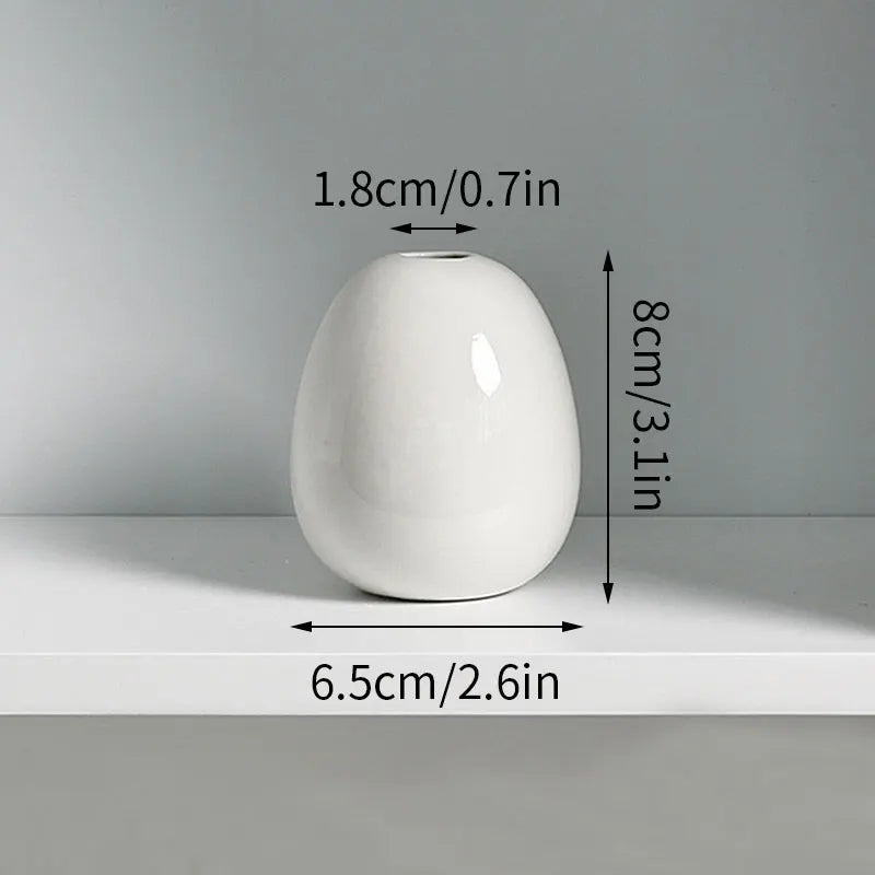Ceramic White Mini Flower Vase