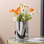 Minimalist Nordic Gold & Silver Pleated Flower Vase