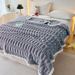 Stripped Sherpa Fleece Blanket